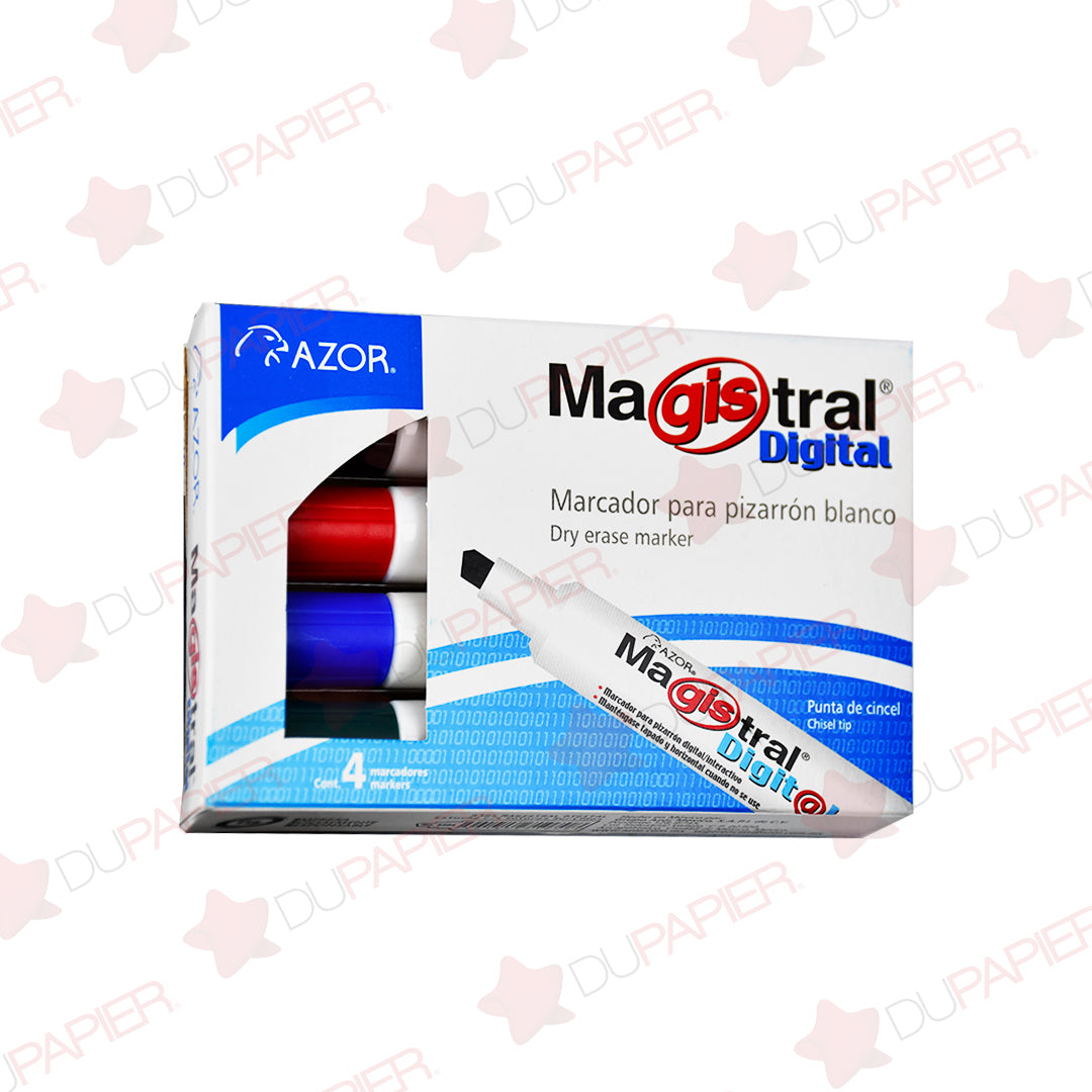 Marcador Azor para Pizarrón Magistral Digital 8384 con 4 pzas.