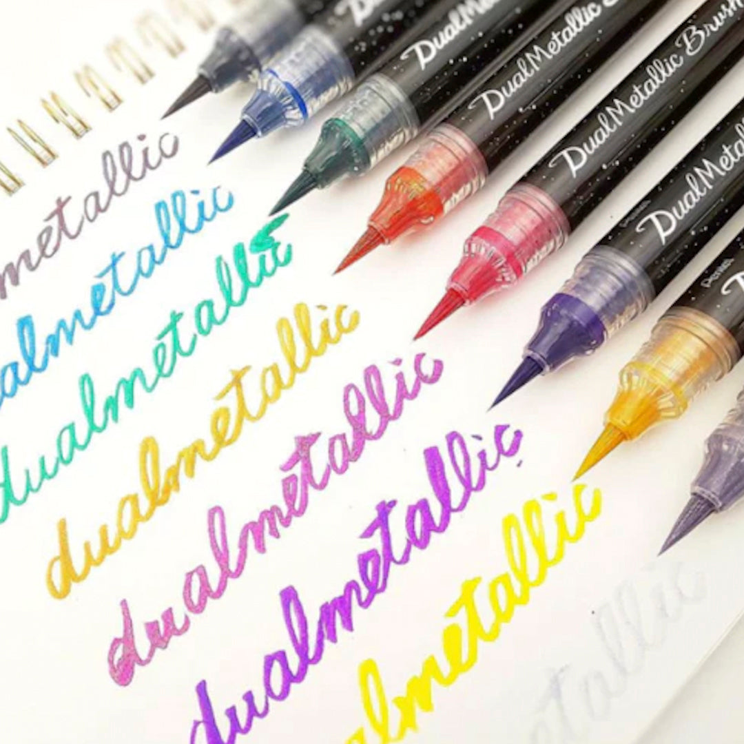 Marcador Pentel dual metallic brush