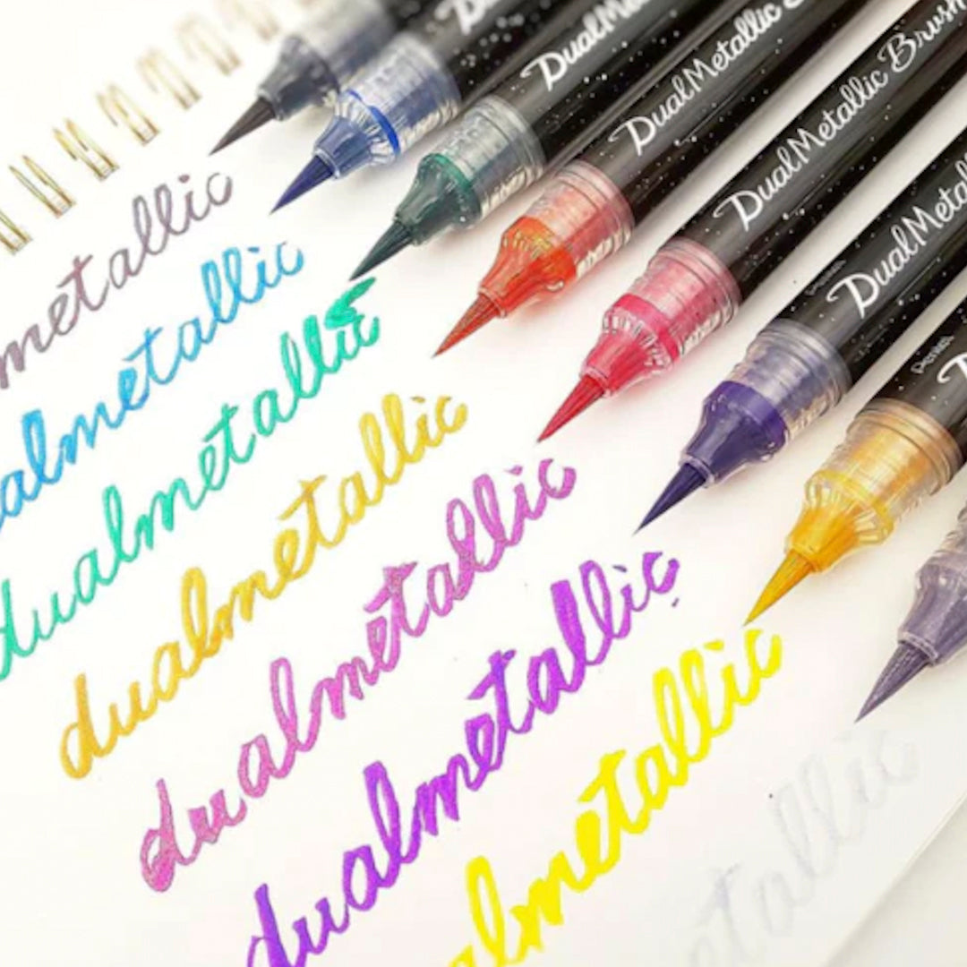 Marcador Pentel dual metallic brush