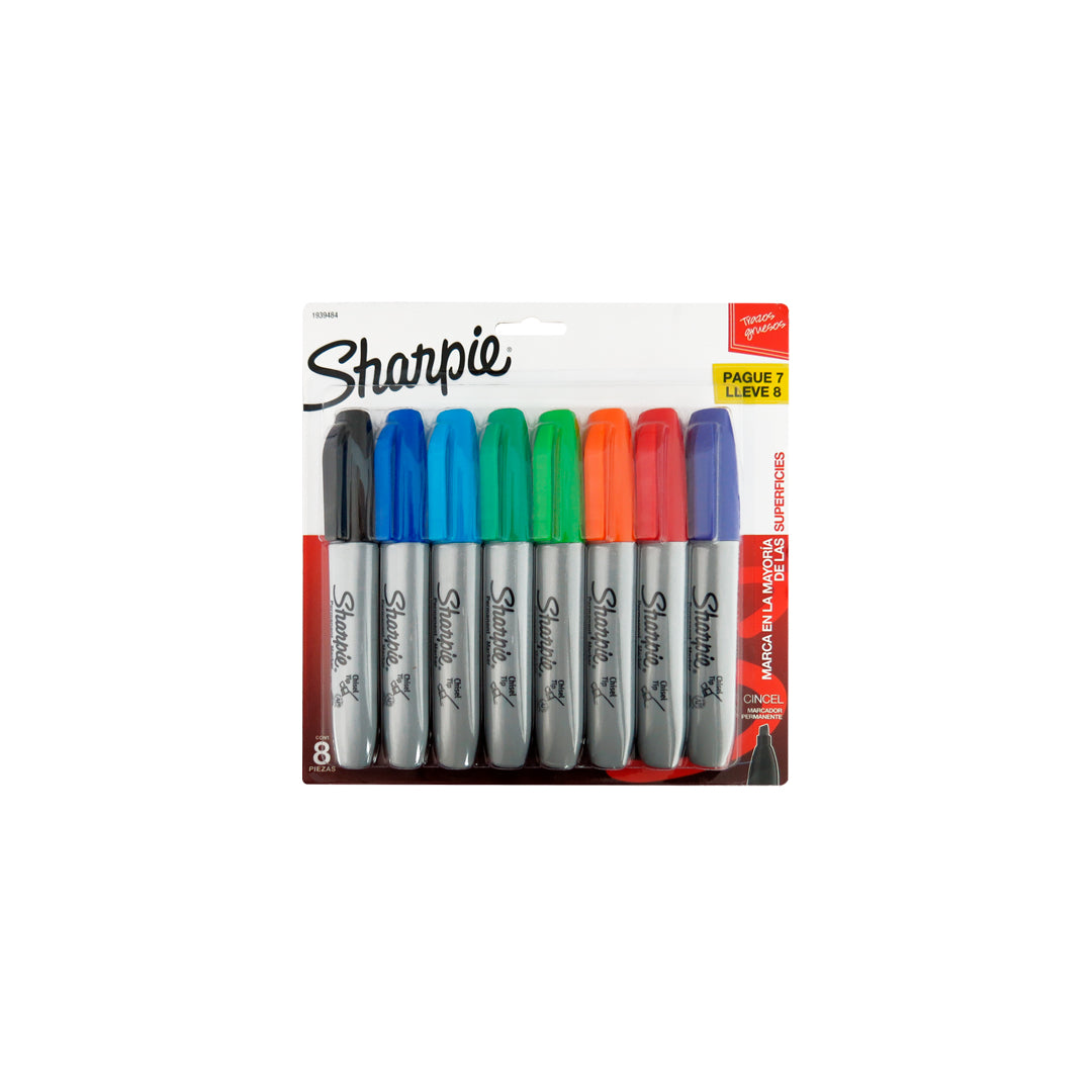 Marcador permanente Sharpie chisel con 8 piezas