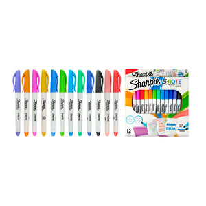 Marcador permanente Sharpie S. Note pastel con 12 piezas