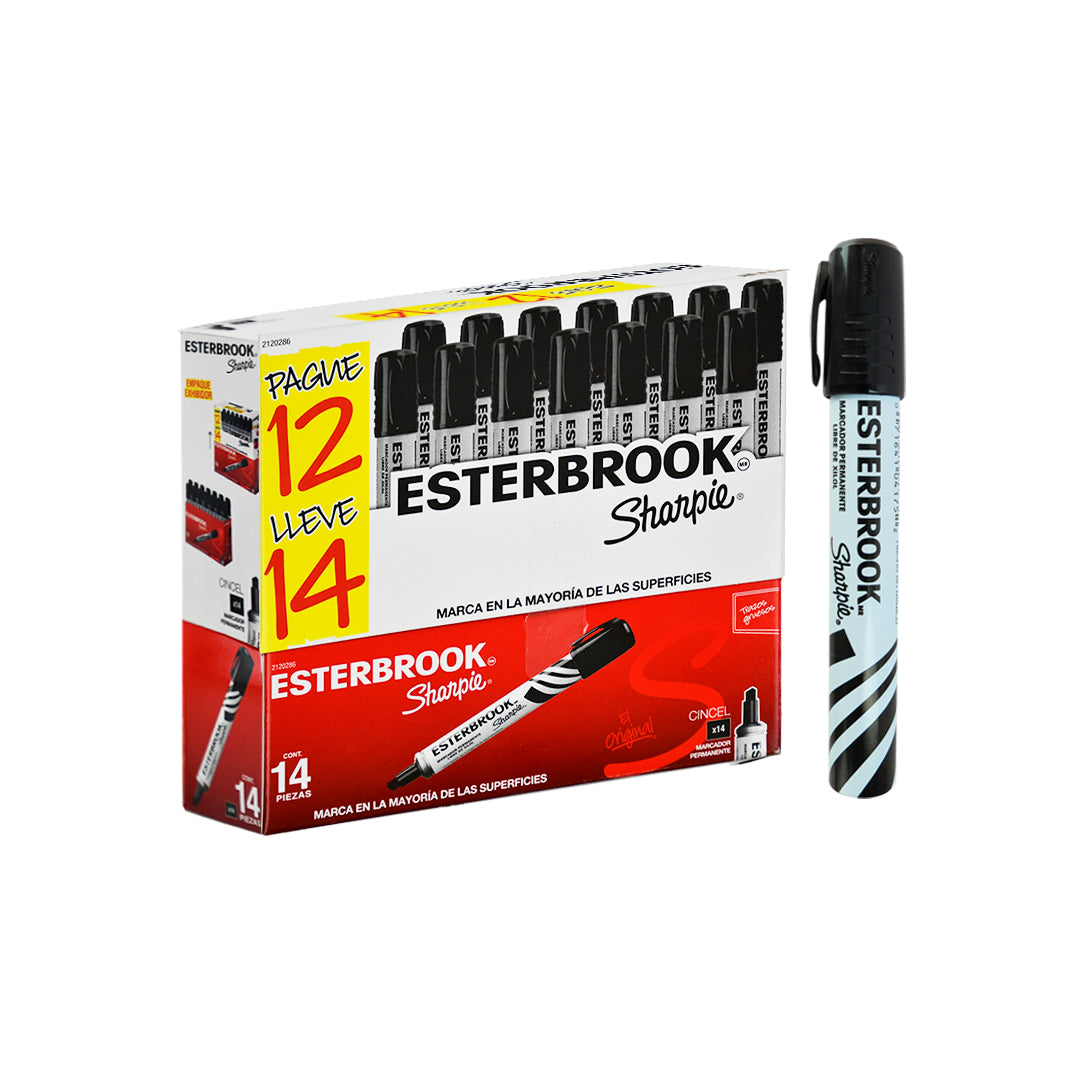 MARCADOR-SHARPIE-PERMANENTE-ESTERBROOK-NEGRO-CON-12-2-PZS