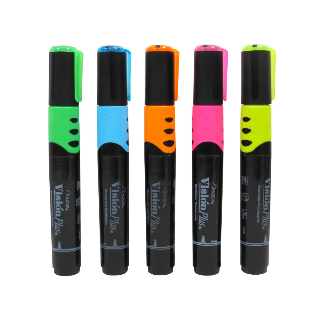 Marcatextos resaltador Azor Visión plus con 5 piezas – Du Papier México