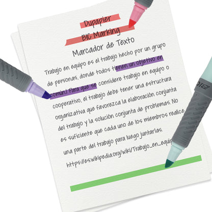 Marcatextos Marking Bic colores pastel con 3 piezas