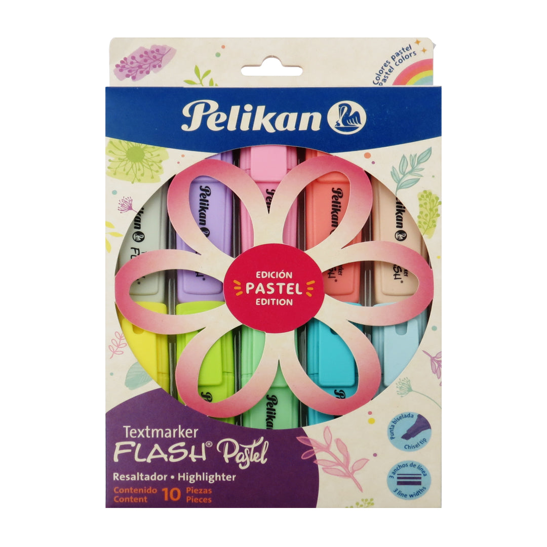 Marcatextos Textmarker Flash Pastel con 10 pzas.