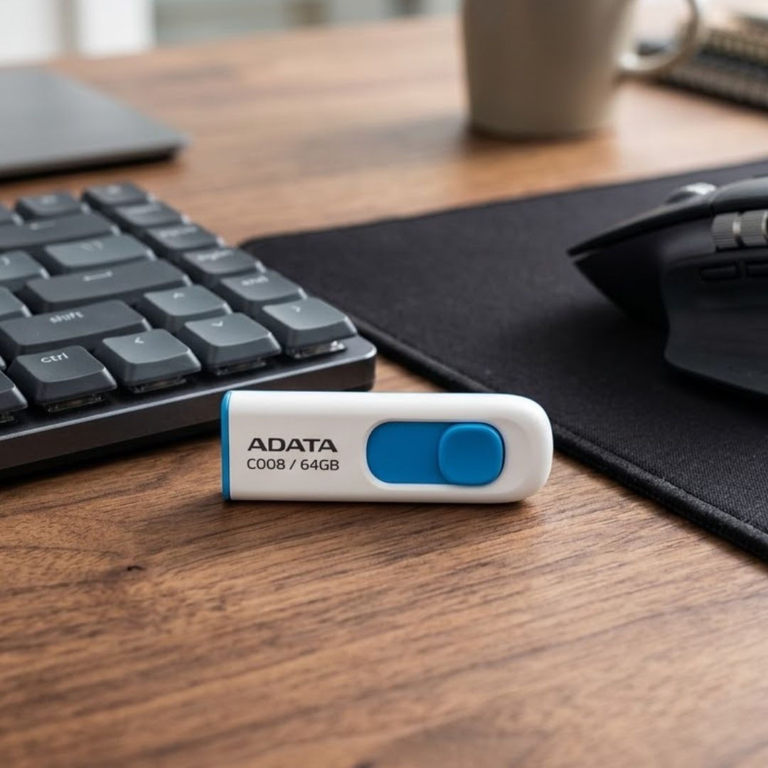 MEMORIA USB 2.0 ADATA C008 DESLIZANTE SIN TAPA AC008-64G-RWE