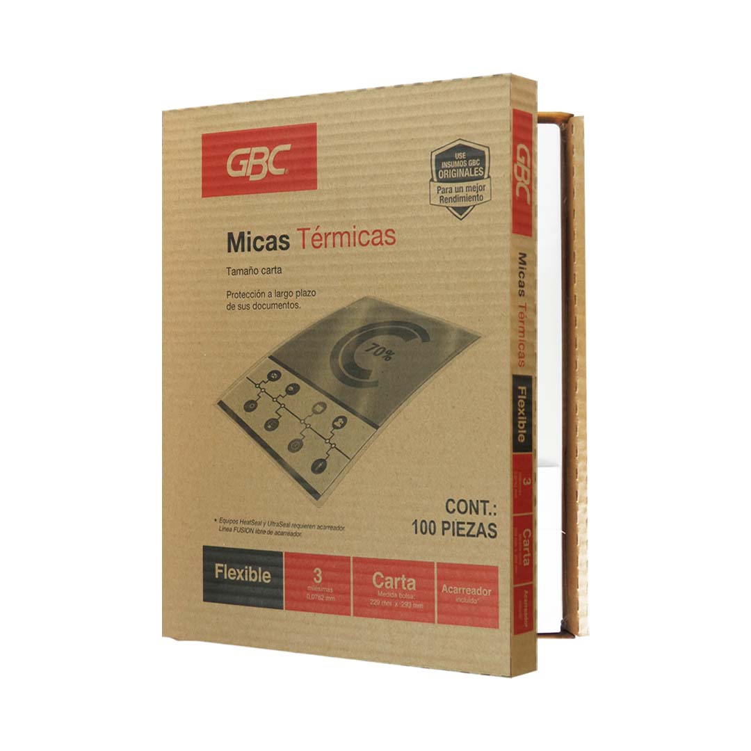 MICA TERMICA 3 MILESIMAS CARTA M130249 CON 100 PZS