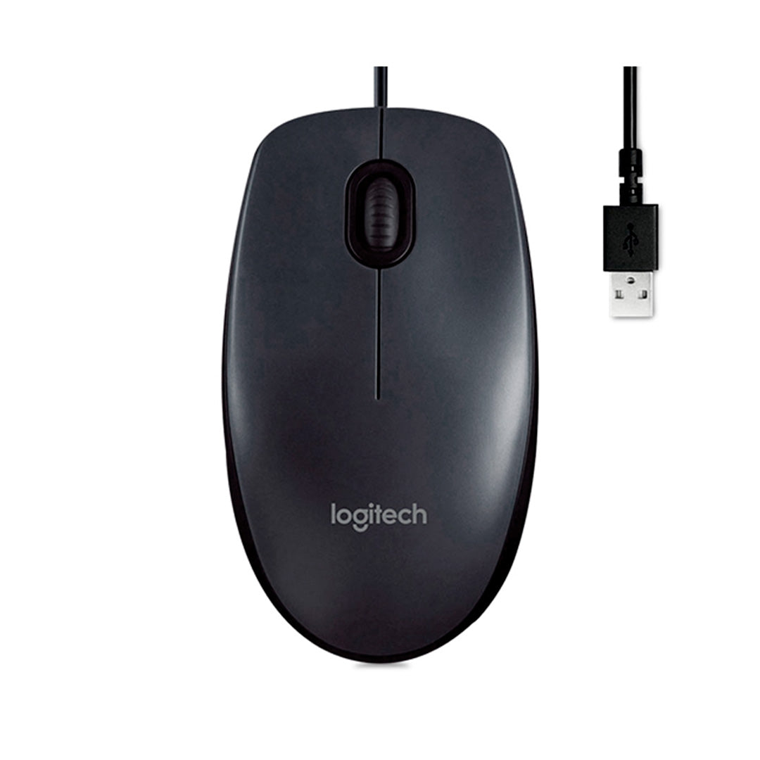 Mouse alámbrico Logitech M90 USB 910-004053 negro.