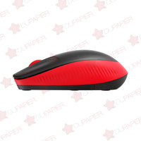 Mouse Logitech inalámbrico M190 óptico rojo.