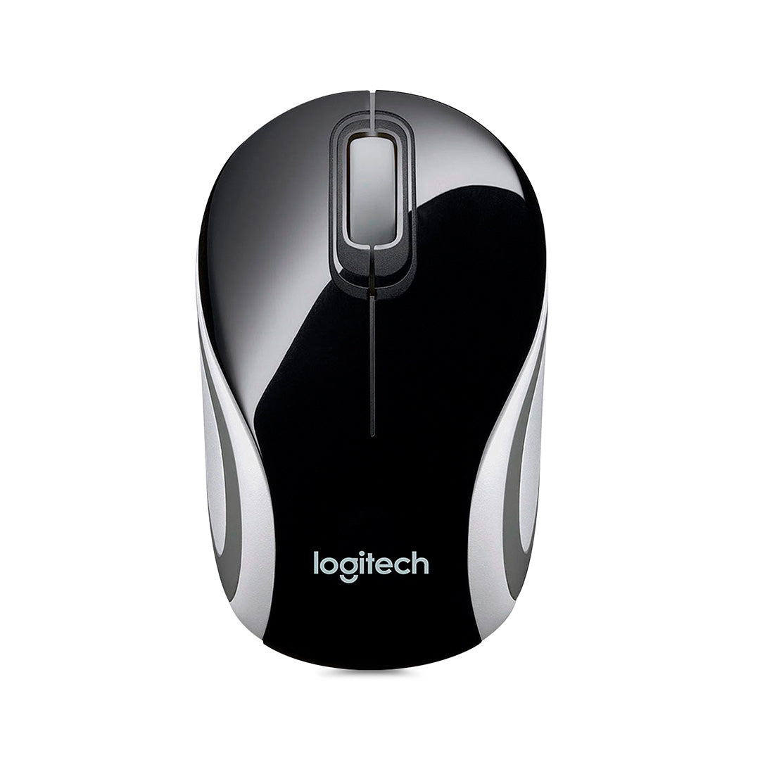 Mouse mini Logitech M187 negro inalámbrico.