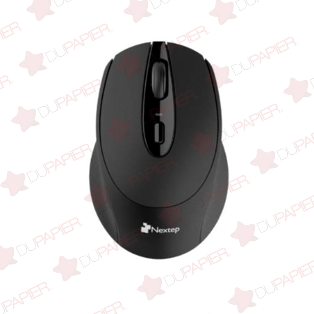 Mouse Nextep inalámbrico ergonómico NE-410E negro.