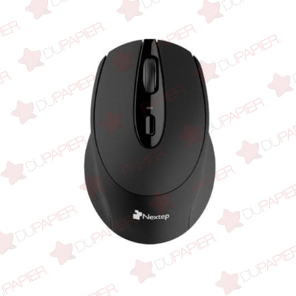 Mouse Nextep inalámbrico ergonómico NE-410E negro.