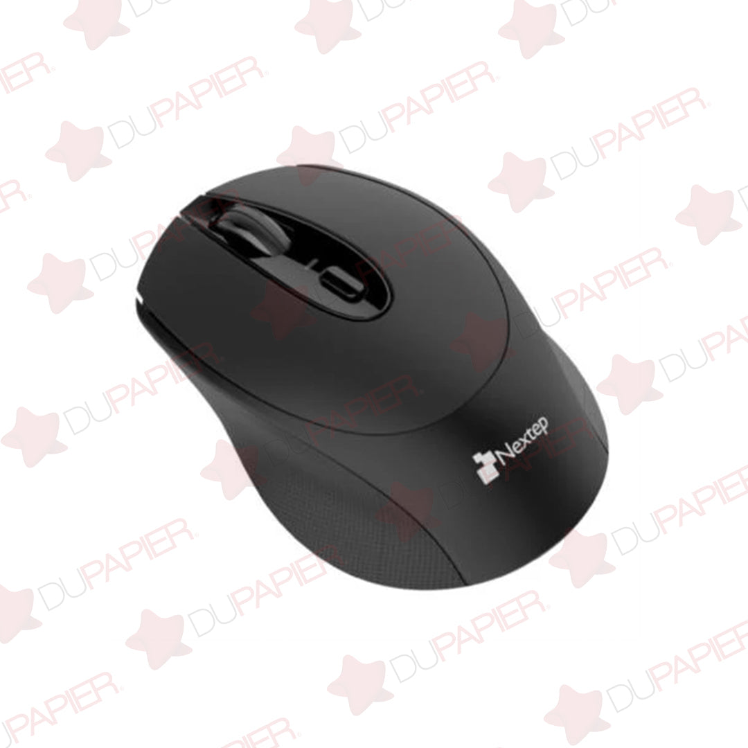 Mouse Nextep inalámbrico ergonómico NE-410E negro.