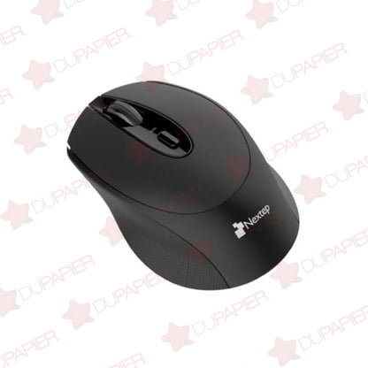 Mouse Nextep inalámbrico ergonómico NE-410E negro.