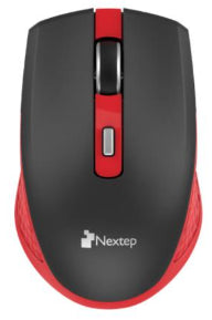 Mouse Nextep alámbrico NE-413NR switch óptico negro con rojo.