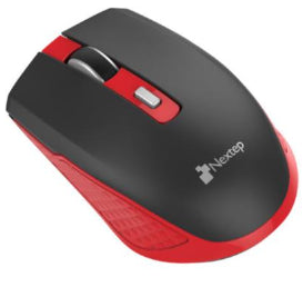 Mouse Nextep alámbrico NE-413NR switch óptico negro con rojo.