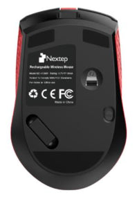 Mouse Nextep alámbrico NE-413NR switch óptico negro con rojo.