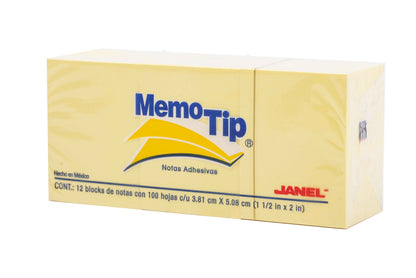 Notas Adhesivas Janel Memo Tip 3.81 cm x 5.08 cm de 100 hojas.
