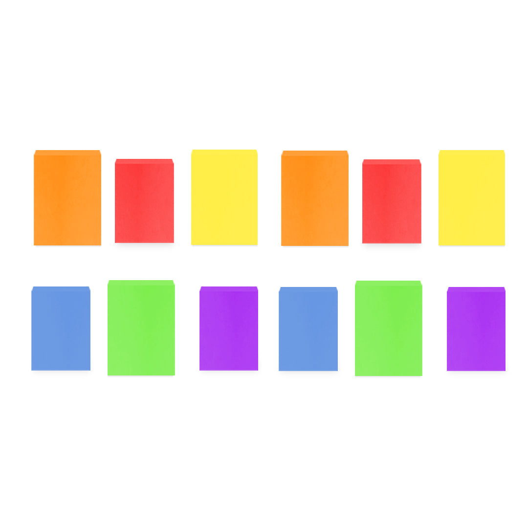 Notas adhesivas Memo Tip 653 3.8X5.1 Neon 100 hojas con 12 piezas