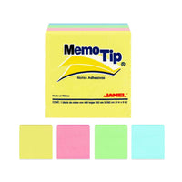 Notas Adhesivas Removibles Janel Memo tip 0202296 Colores Pastel de 400 hojas.