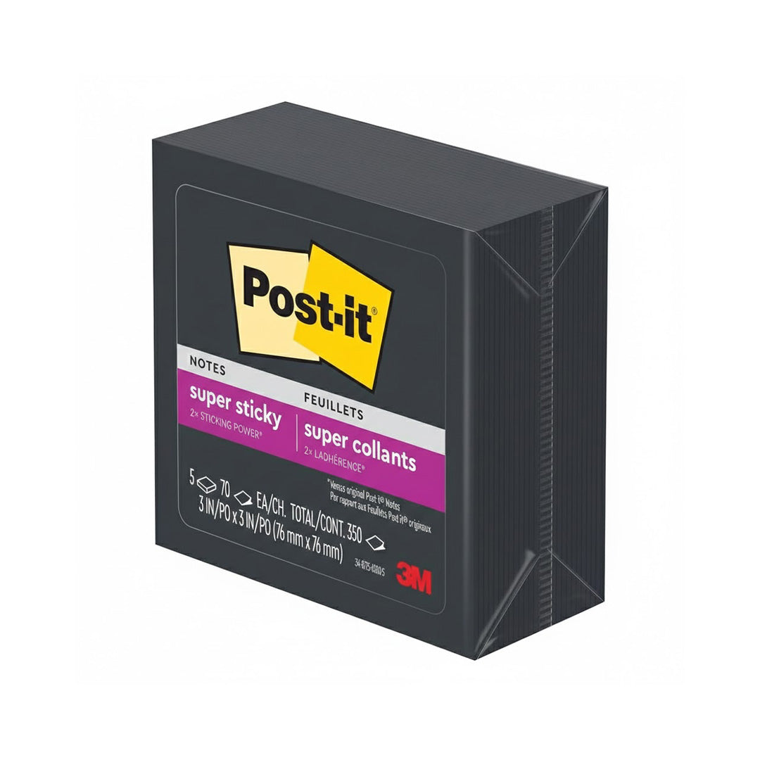 Post-it notas adhesivas súper sticky negro 3" x 3".