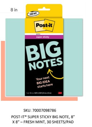NOTAS ADHESIVAS POST-IT SUPER STICKY BIG NOTES BLOC CON 30 HOJAS