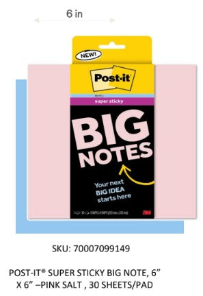 NOTAS ADHESIVAS POST-IT SUPER STICKY BIG NOTES BLOC CON 30 HOJAS
