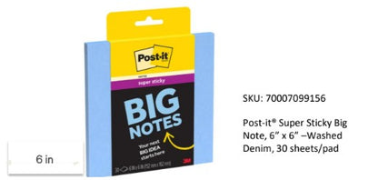 NOTAS ADHESIVAS POST-IT SUPER STICKY BIG NOTES BLOC CON 30 HOJAS