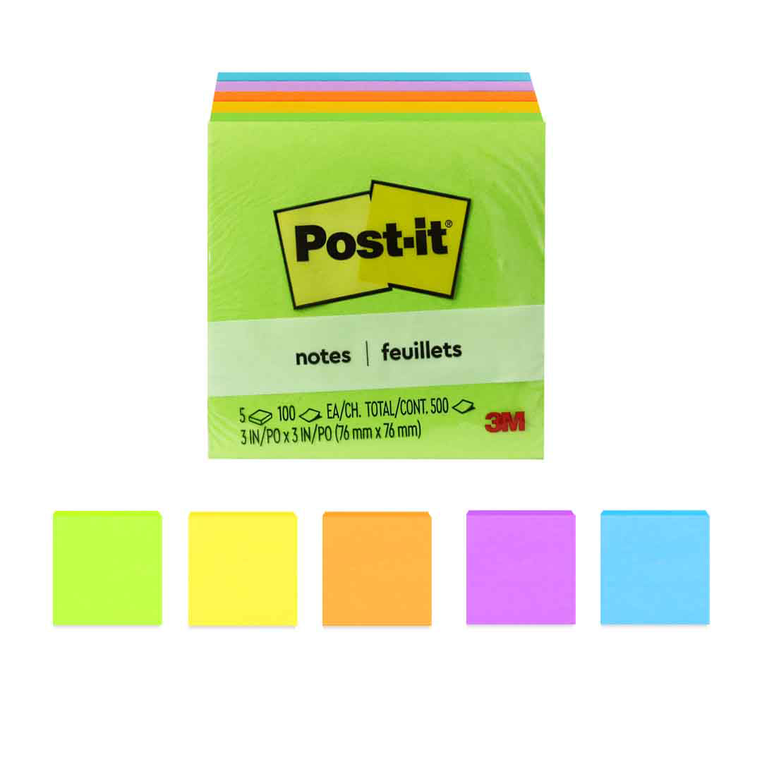 Notas adhesivas Post-it ultra 654 7.6 cm x 7.6 cm de 100 hojas.