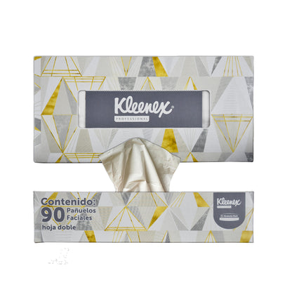 Pañuelos facial kleenex 89330 caja con 90 hojas dobles.