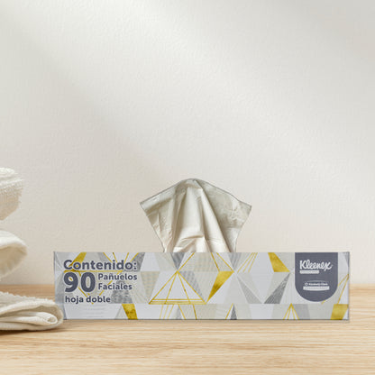 Pañuelos facial kleenex 89330 caja con 90 hojas dobles.