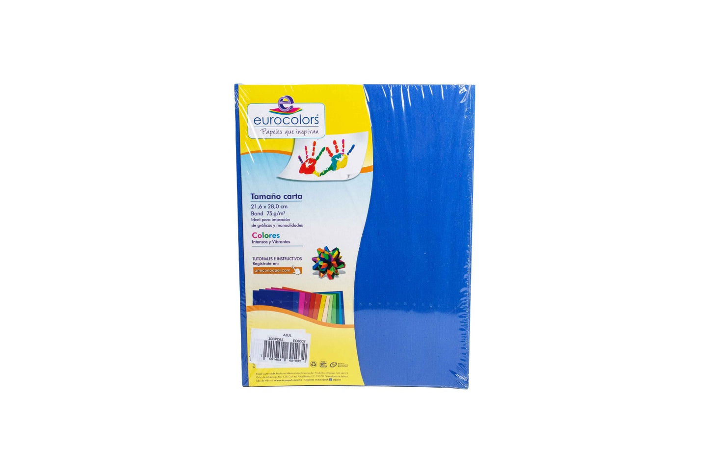 Papel cortado Eurocolors EC0007 paquete con 100 pzas azul.