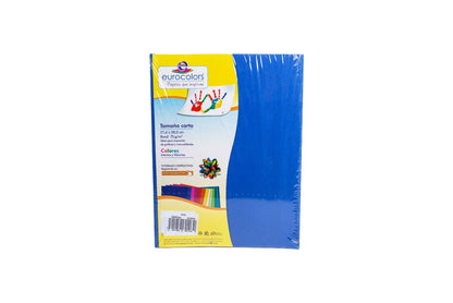 Papel cortado Eurocolors EC0007 paquete con 100 pzas azul.