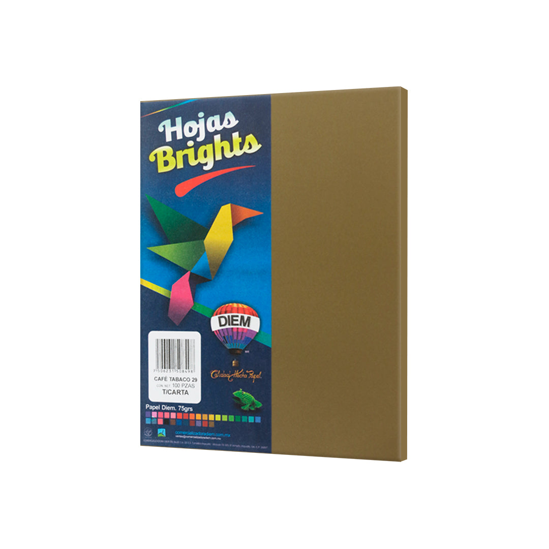 Hojas de papel Diem Brights paquete con 100 pzas café.