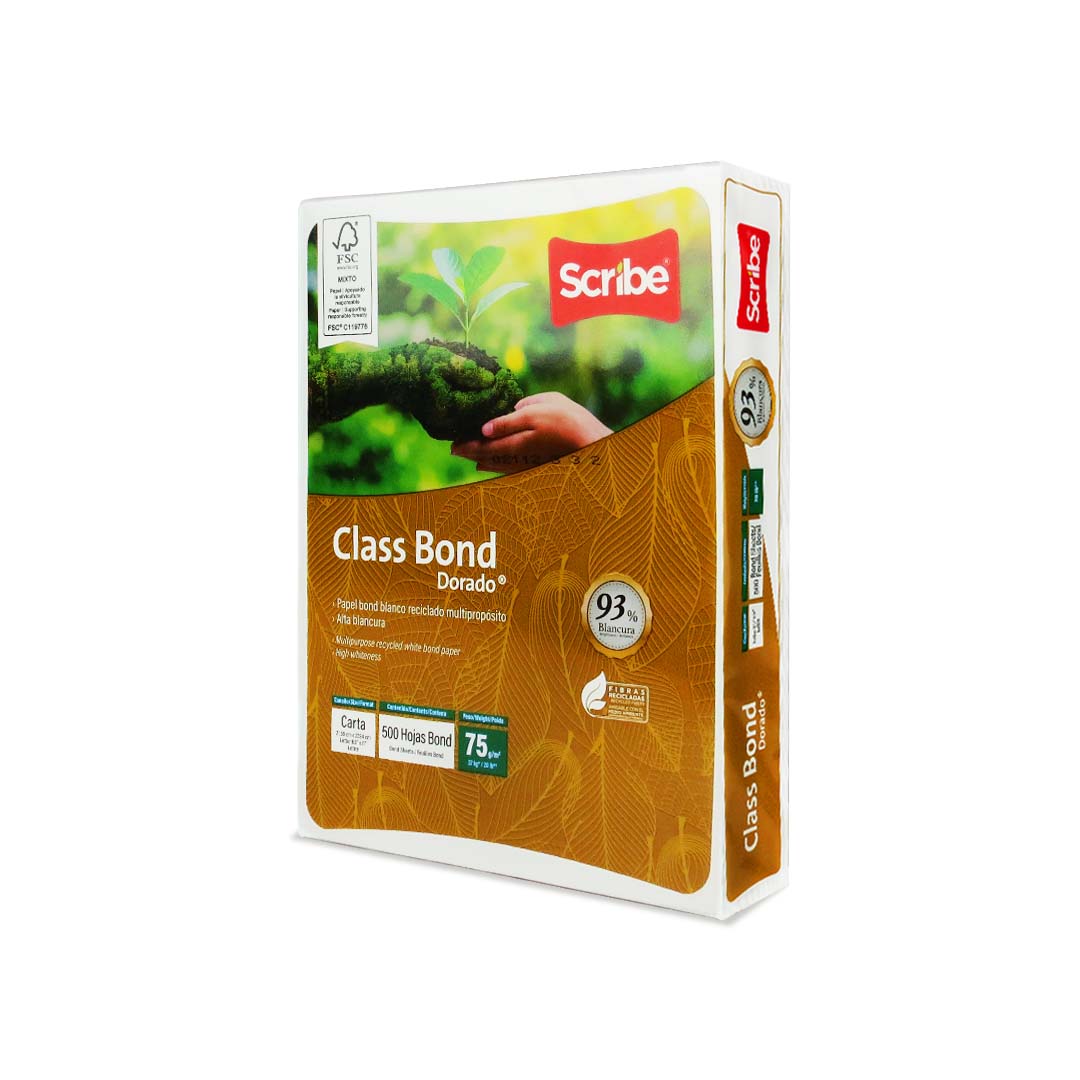 Papel Class Bond Reciclado 93 % blancura Tamaño Carta/Oficio
