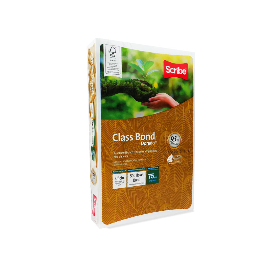 Papel Class Bond Reciclado 93 % blancura Tamaño Carta/Oficio