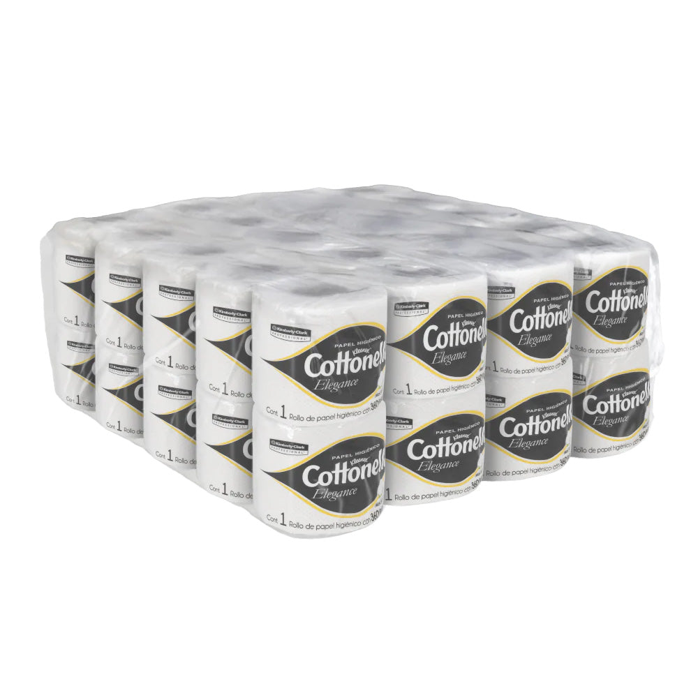 Papel higiénico blanco Kleenex Cottonelle 90429 paquete 40 rollos con 360 hojas