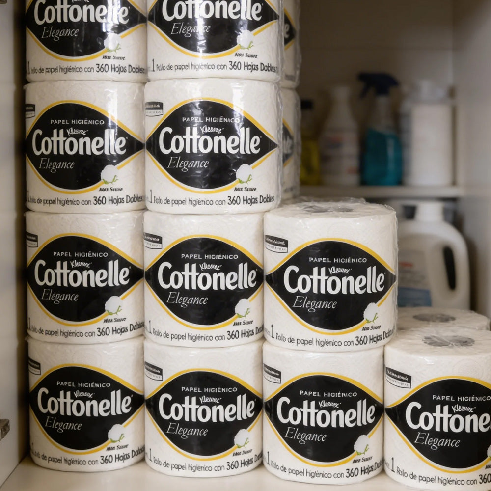 Papel higiénico blanco Kleenex Cottonelle 90429 paquete 40 rollos con 360 hojas