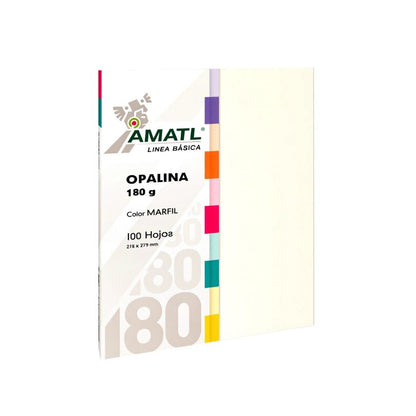 Papel Opalina Pochteca con 100 hojas Carta marfil.