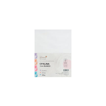 PAPEL OPALINA CARTA BLANCO PAQUETE CON 100 HOJAS CARTA 120 GRS