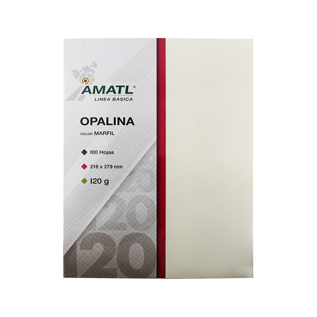 Papel Opalina Pochteca con 100 hojas Carta marfil.