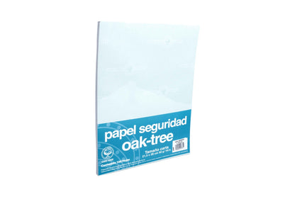 Papel seguridad carta paquete con 100 hojas.