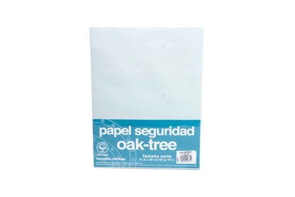 Papel seguridad carta paquete con 100 hojas.