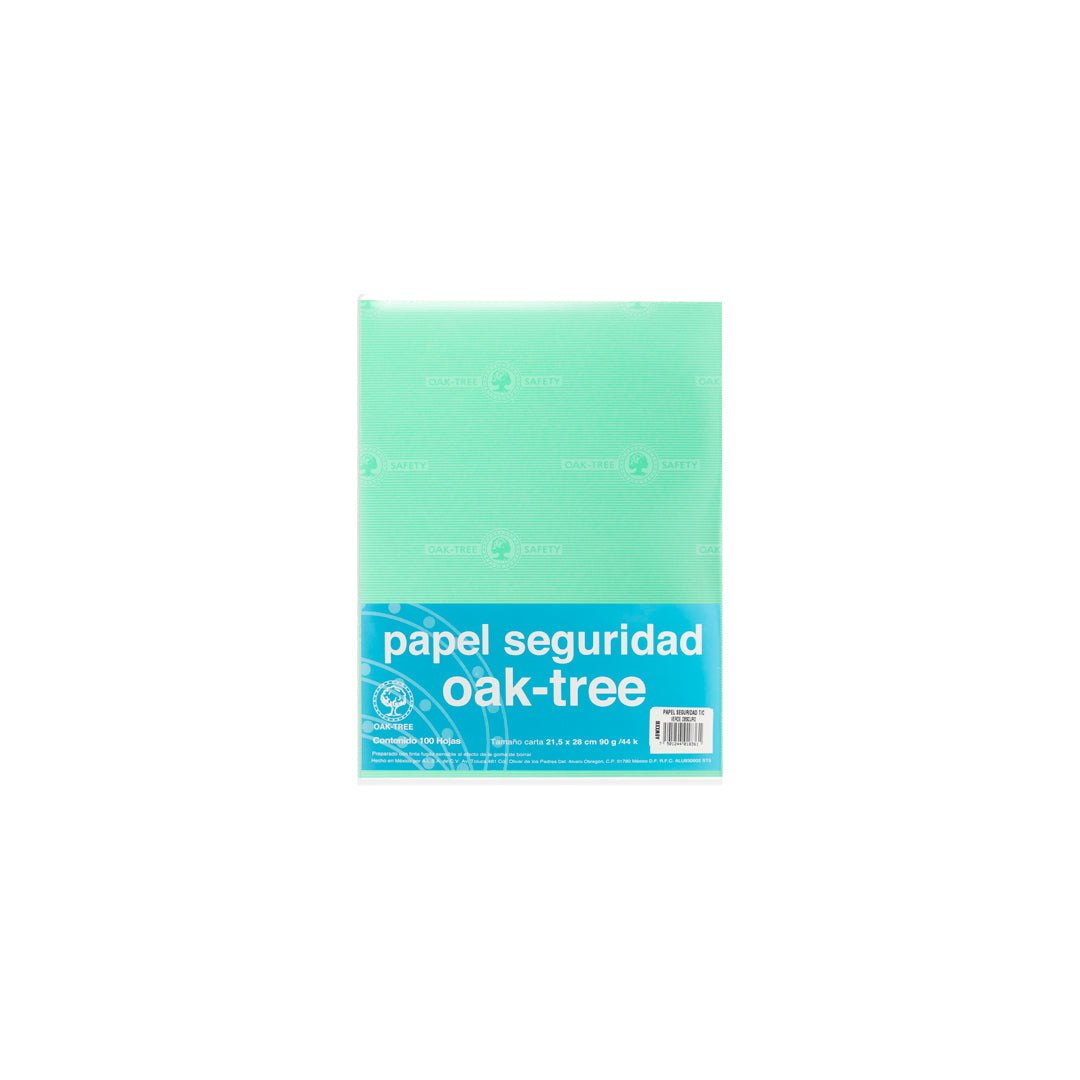 Papel seguridad carta paquete con 100 hojas.