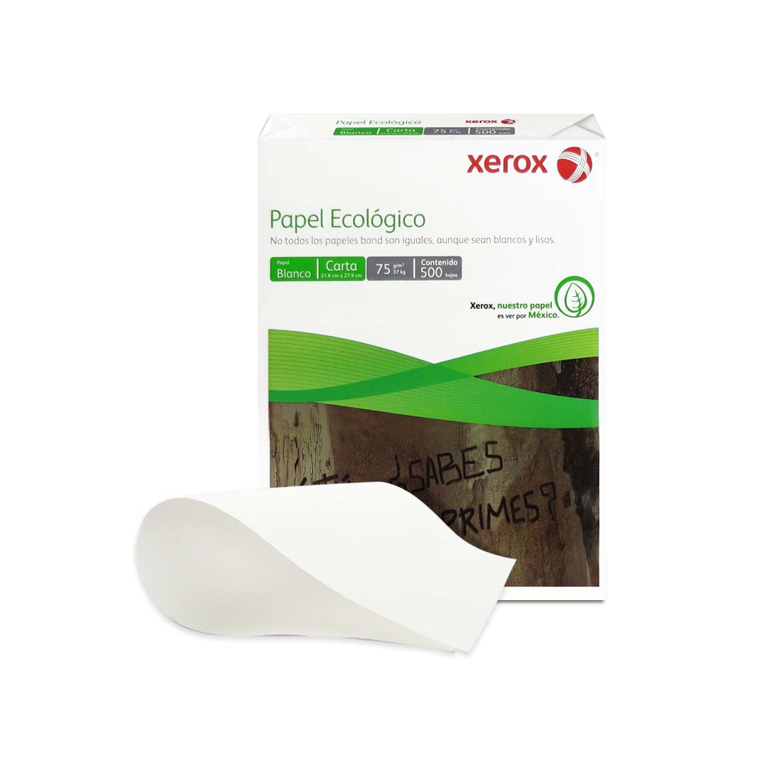 Papel Xerox ecológico carta 93 % blancura 75 g.