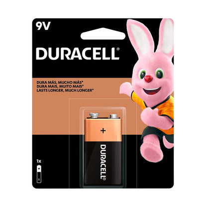 Pila Duracell alcalina cuadrada 9 volts 1 pza.
