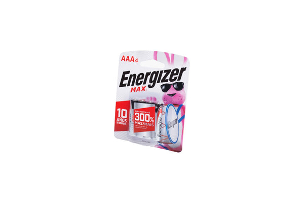 Pila alcalina max aaa Energizer 1.5 volts blister con 4 pzs