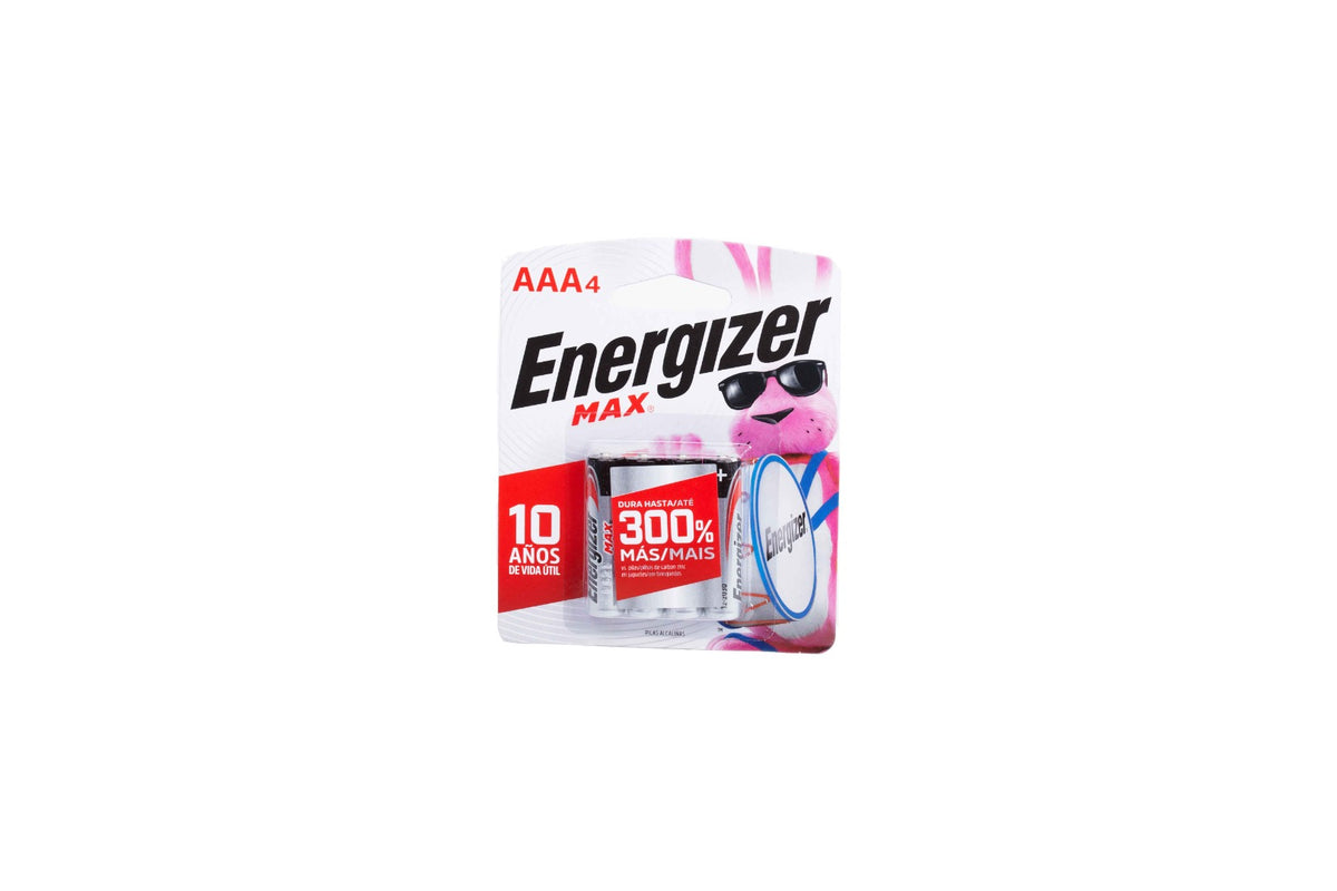Pila alcalina max aaa Energizer 1.5 volts blister con 4 pzs