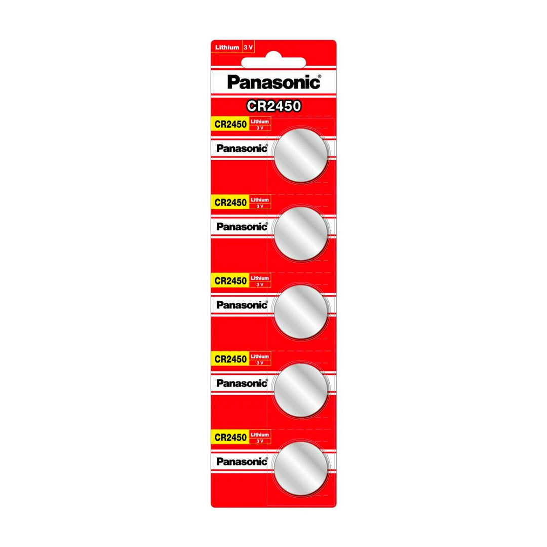 Pila de litio Panasonic CR2450 tira con 5 pzs