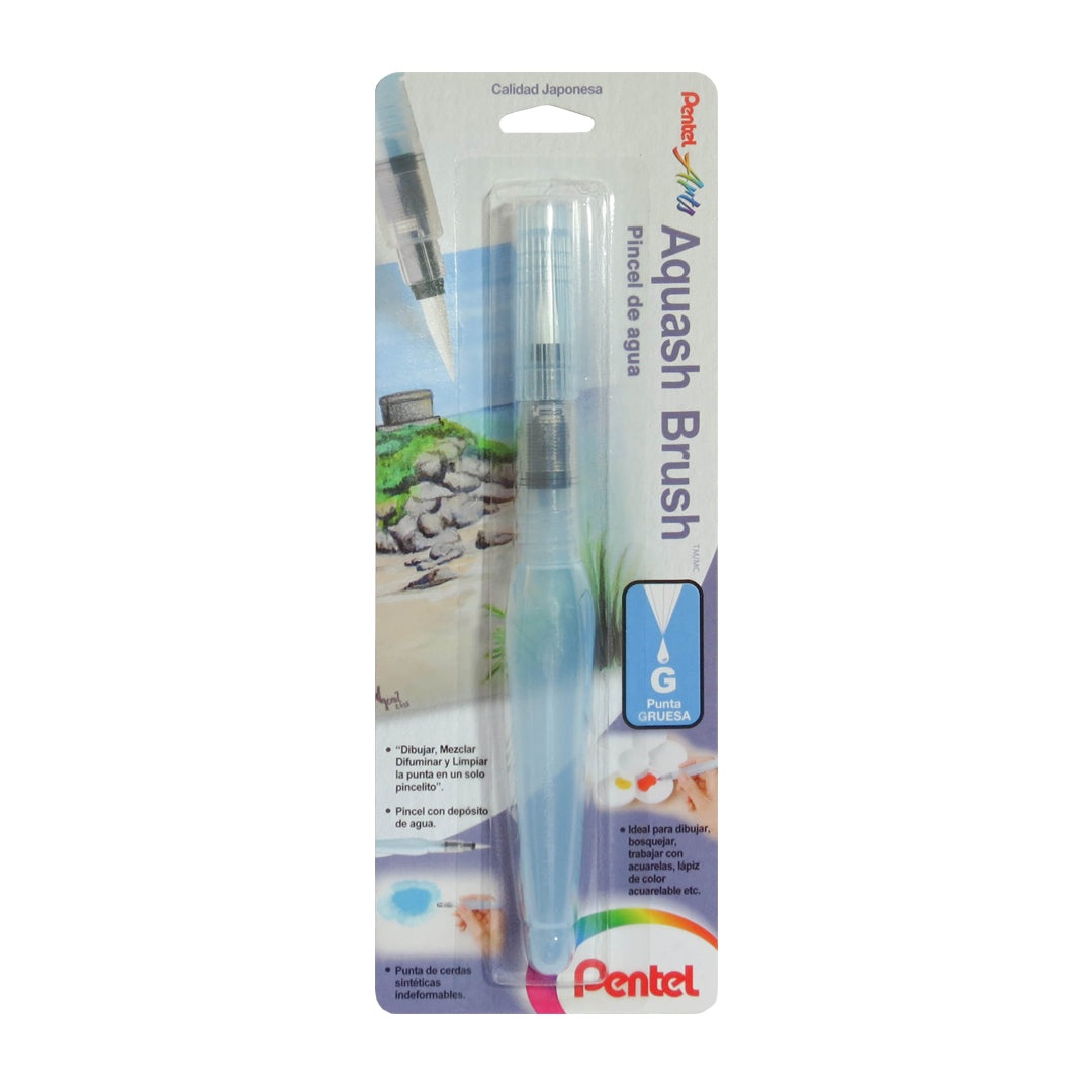 Pincel Pentel Aqua Brush con depósito de agua.